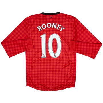 2012-13 Manchester United Home L/S Shirt Rooney #10 - 8/10 - (S)