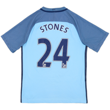 2016-17 Manchester City Home Shirt Stones #24 - 5/10 - (S)
