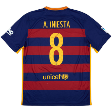 2015-16 Barcelona Home Shirt A.Iniesta #8 - 6/10 - (L)
