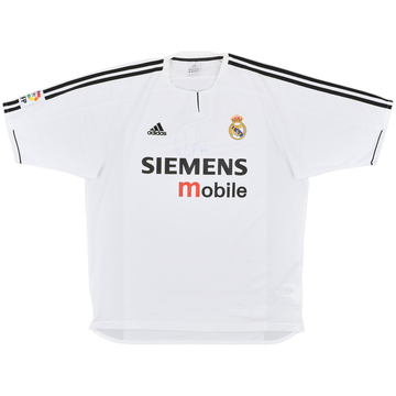 2003-04 Real Madrid Signed Home Shirt #9 - 6/10 - (XL)