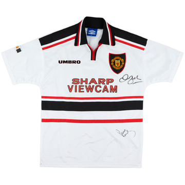 1997-99 Manchester United Signed Away Shirt - 9/10 - (M)