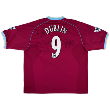 2001-02 Aston Villa Signed Home Shirt Dublin #9 - 9/10 - (5XL)