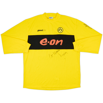2002-03 Borussia Dortmund Signed Home L/S Shirt - 5/10 - (XL)
