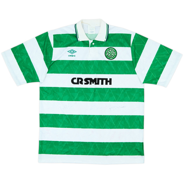 1989-91 Celtic Signed Home Shirt - 8/10 - (L)