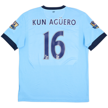 2014-15 Manchester City Home Shirt Kun Aguero #16 - 6/10 - (XL)