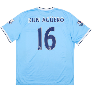 2013-14 Manchester City Home Shirt Kun Aguero #16 - 7/10 - (XL)