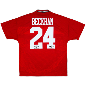 1994-96 Manchester United Home Shirt Beckham #24 - 8/10 - (L)