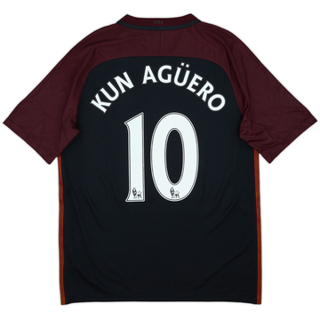 2016-17 Manchester City Away Shirt Kun Aguero #10 - 8/10 - (M)