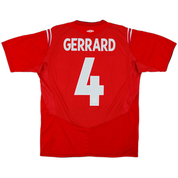 2004-06 England Away Shirt Gerrard #4 - 6/10 - (L)