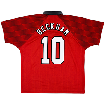 1996-98 Manchester United Home Shirt Beckham #10 - 8/10 - (L)