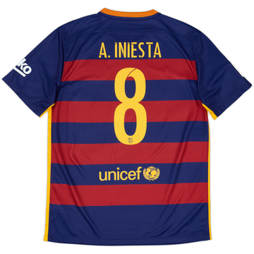 2015-16 Barcelona Home Shirt A.Iniesta #8 - 8/10 - (L)