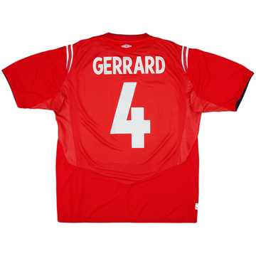 2004-06 England Away Shirt Gerrard #4 - 6/10 - (XL)