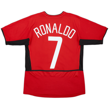 2002-04 Manchester United Home Shirt Ronaldo #7 - 7/10 - (L.Boys)