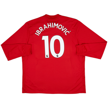 2017-18 Manchester United Home L/S Shirt Ibrahimovic #10 - 8/10 - (XXL)