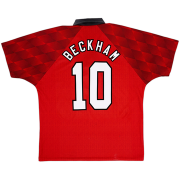 1996-98 Manchester United Home Shirt Beckham #10 - 9/10 - (L)