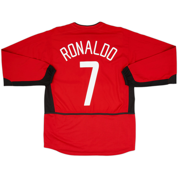 2002-04 Manchester United Home L/S Shirt Ronaldo #7 - 8/10 - (M)