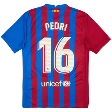 2021-22 Barcelona Home Shirt Pedri #16 - 10/10 - (S)