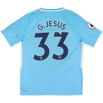 2017-18 Manchester City Home Shirt G. Jesus #33 - 3/10 - (M)