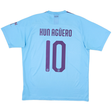 2019-20 Manchester City Home Shirt Kun Aguero #10 - 8/10 - (L)