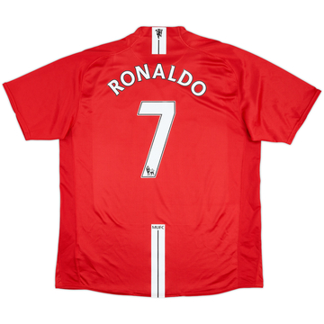 2007-09 Manchester United Home Shirt Ronaldo #7 - 7/10 - (XL)