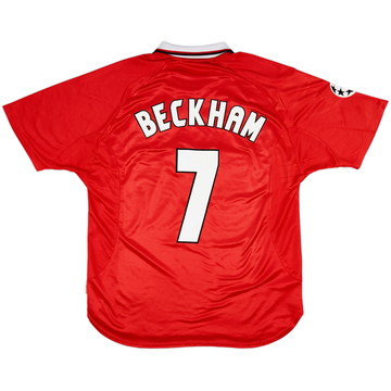 1999-00 Manchester United 'CL Winners' Shirt Beckham #7 - 8/10 - (XL)