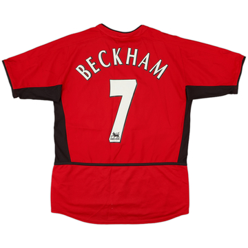 2002-04 Manchester United Home Shirt Beckham #7 - 7/10 - (XL.Boys)