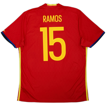 2016-17 Spain Home Shirt Ramos #15 - 6/10 - (L)