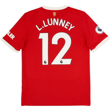 2021-22 Manchester United Home Shirt L.Lunney #12 - 6/10 - (XL.Boys)