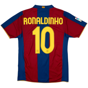 2007-08 Barcelona Home Shirt Ronaldinho #10 - 6/10 - (S)