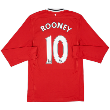 2011-12 Manchester United Home L/S Shirt Rooney #10 - 6/10 - (S)