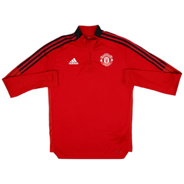 2021-22 Manchester United adidas 1/4 Zip Training Top - 8/10 - (M)