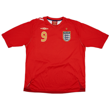 2006-08 England Away Shirt #9 - 9/10 - (XL)