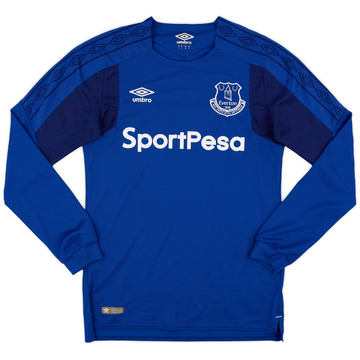 2017-18 Everton Home L/S Shirt - 8/10 - (S)