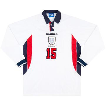 1997-99 England Match Issue Home L/S Shirt #15 (Butt)