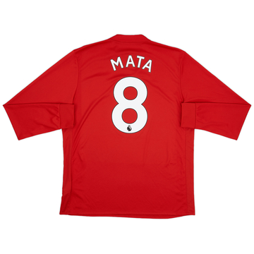 2017-18 Manchester United Home L/S Shirt Mata #8 - 8/10 - (L)
