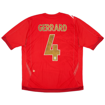 2006-08 England Away Shirt Gerrard #4 - 5/10 - (XL)