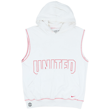 2004-05 Manchester United Nike Sleeveless Hooded Sweat Top - 6/10 - (L)