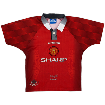 1996-98 Manchester United Home Shirt - 7/10 - (L.Boys)