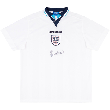 1995-97 England Match Issue Signed Home Shirt #7