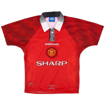 1996-98 Manchester United Home Shirt - 7/10 - (XL.Boys)