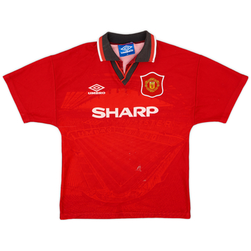 1994-96 Manchester United Home Shirt - 6/10 - (L.Boys)