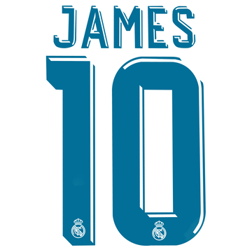 2017-18 Real Madrid Home James #10 Name Set