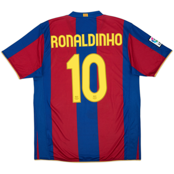 2007-08 Barcelona Home Shirt Ronaldinho #10 - 10/10 - (L)