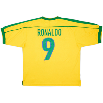 1998-00 Brazil Home Shirt Ronaldo #9 - 6/10 - (XL)