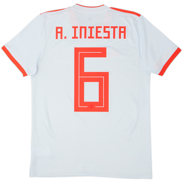 2018-19 Spain Away Shirt A.Iniesta #6 - 10/10 - (S)