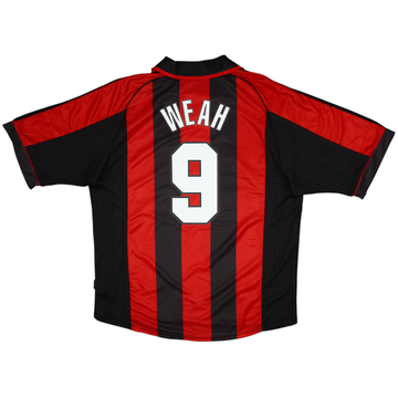 1998-00 AC Milan Home Shirt Weah #9 - 8/10 - (XL)