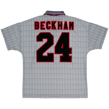1995-96 Manchester United Away Shirt Beckham #24 - 6/10 - (L)