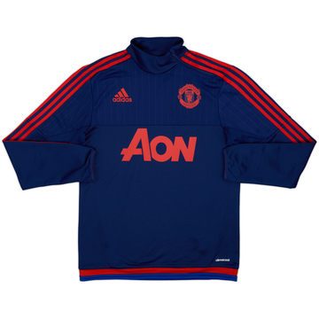 2015-16 Manchester United adidas 1/4 Zip Drill Top - 8/10 - (M)