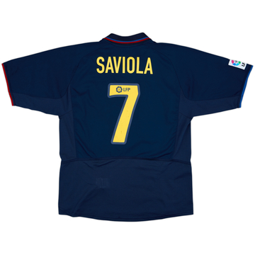 2002-03 Barcelona Away Shirt Saviola #7 - 7/10 - (M)