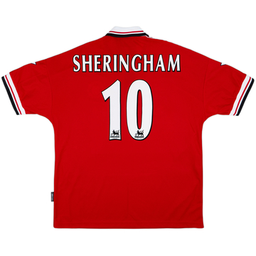 1998-00 Manchester United Home Shirt Sheringham #10 - 8/10 - (XL)